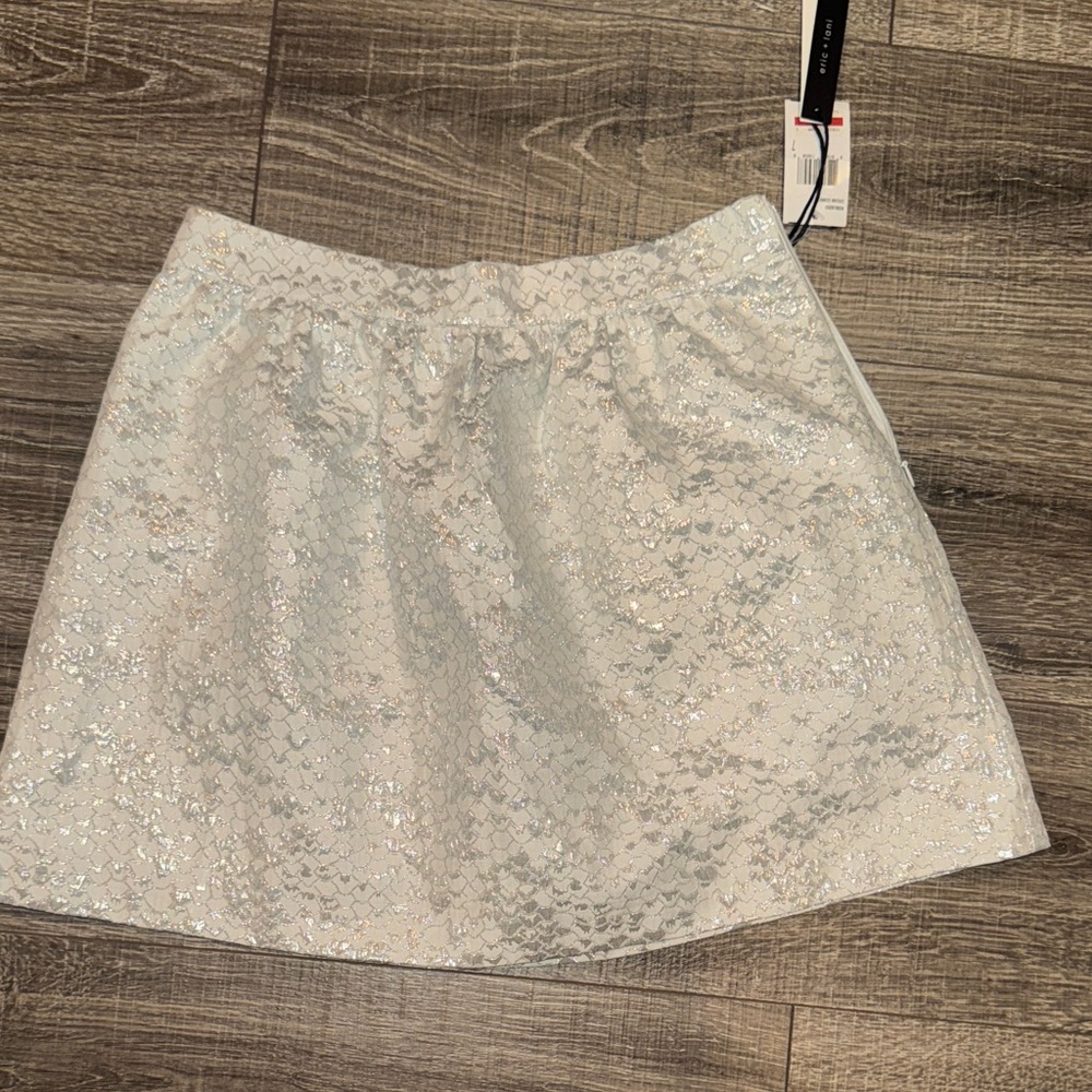 White and Silver Mini Skirt